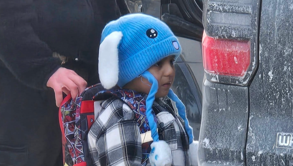 5-year-old Liam Ramos, in his bunny hat and spidey backpack, being detained by ICE to be used as "bait" to lure his family members out of the house.
