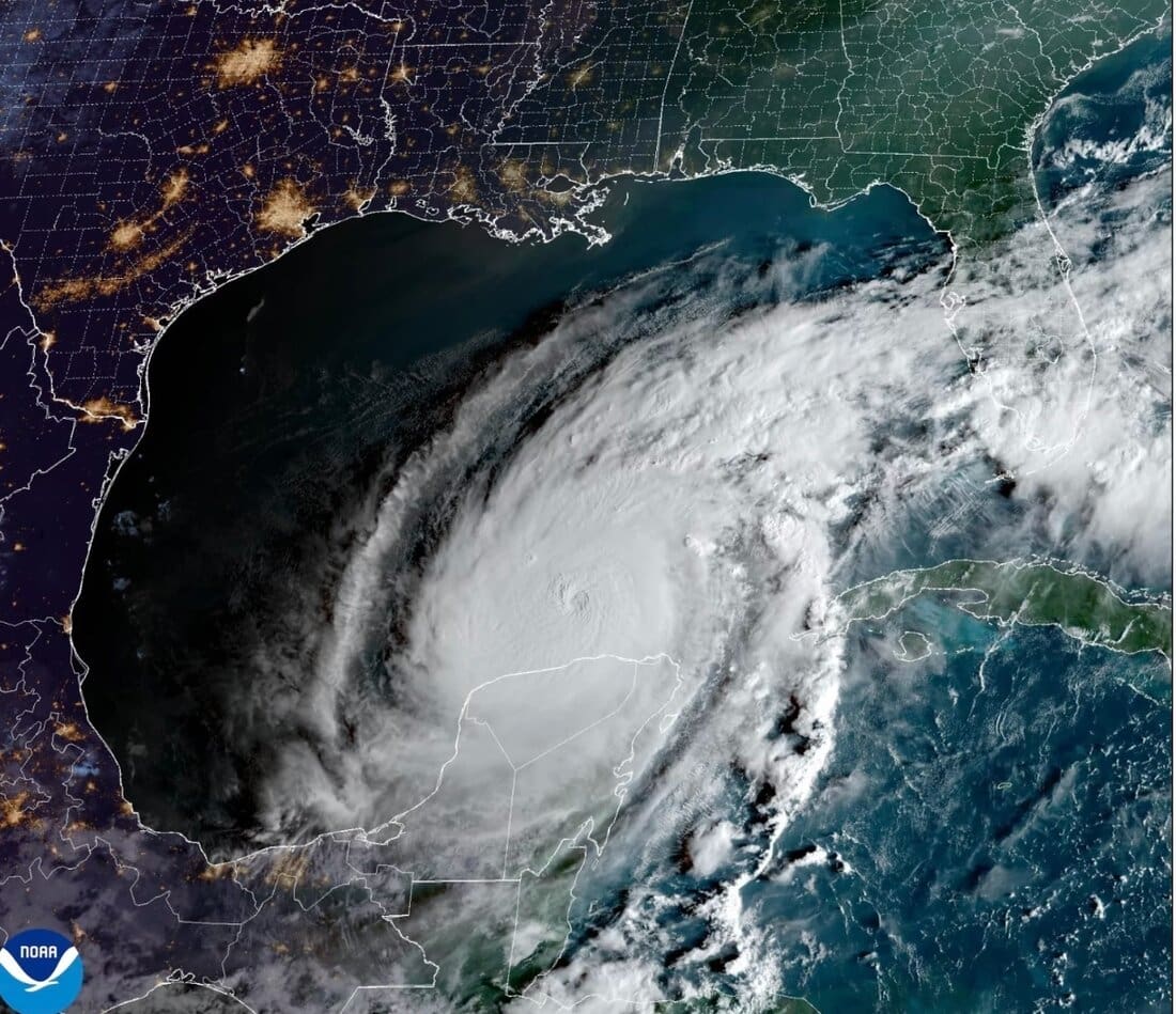 NOAA image of Hurricane Milton approaching Florida
