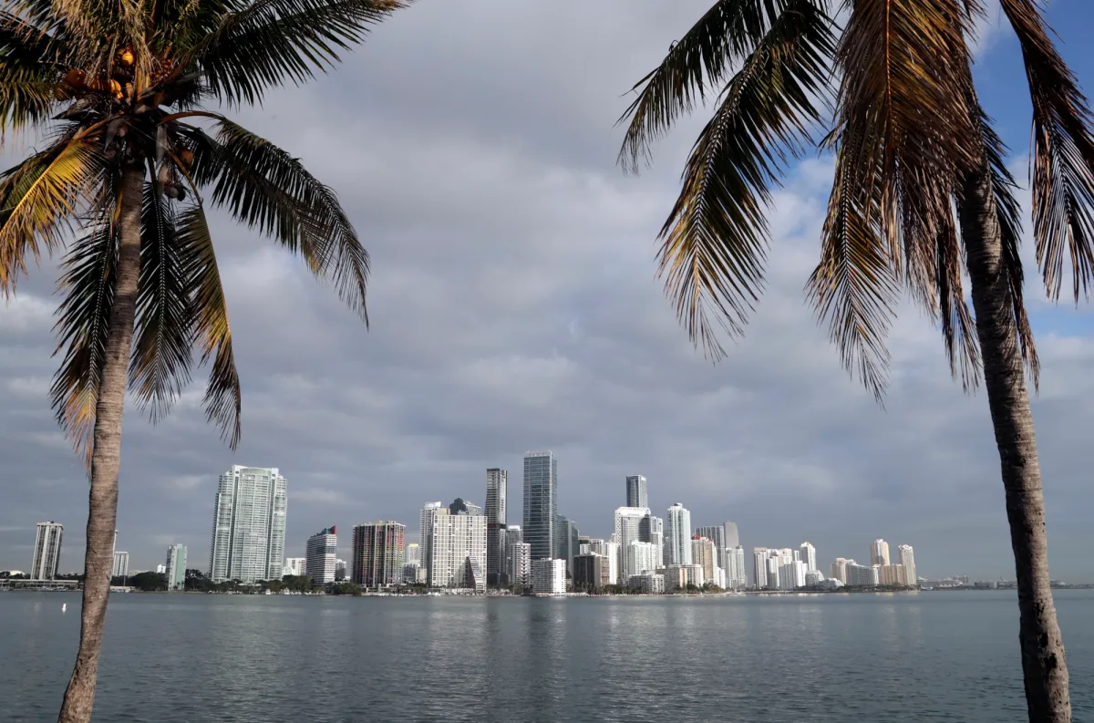Miami skyline from across Biscayne Bay